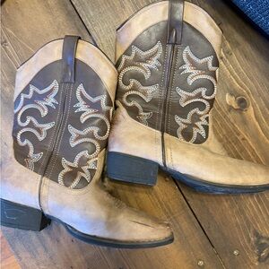 Brown and Tan Western Cowboy Boots